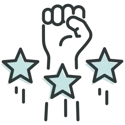 Parenting confidence fist and stars icon