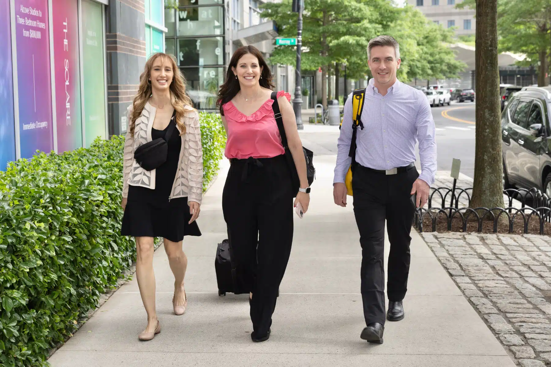 3 Pediatricians walking on street in New York City