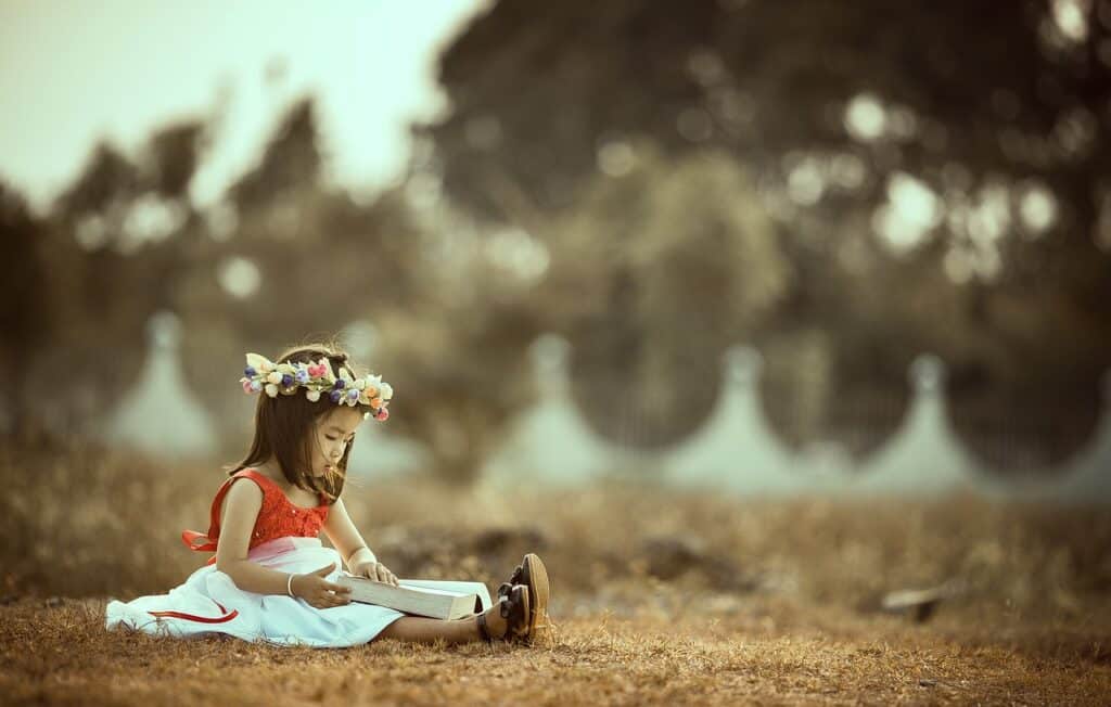 child reading a book